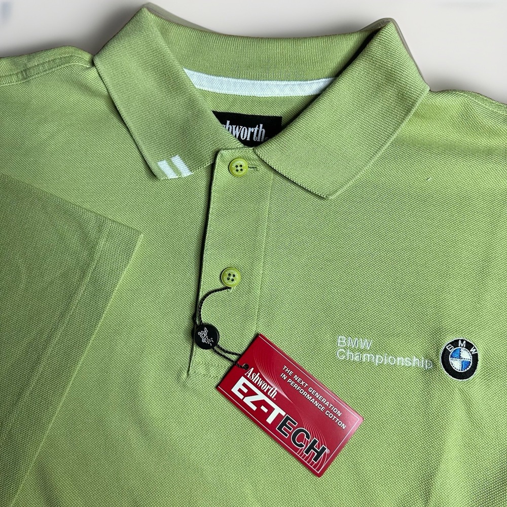 Vintage 2007 BMW Championship Golf Polo Shirt Mens Large Green Cotton Cog Hill